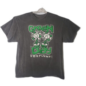 Green Day Kerplunk Gray Distressed T Shirt Mens Oversized Size Sm/Md